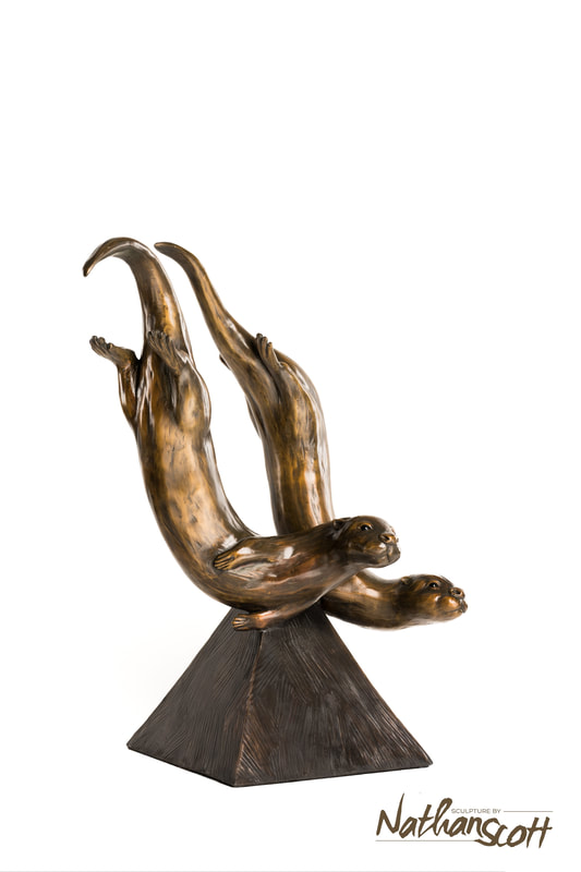 eb and flow bronze sculpture