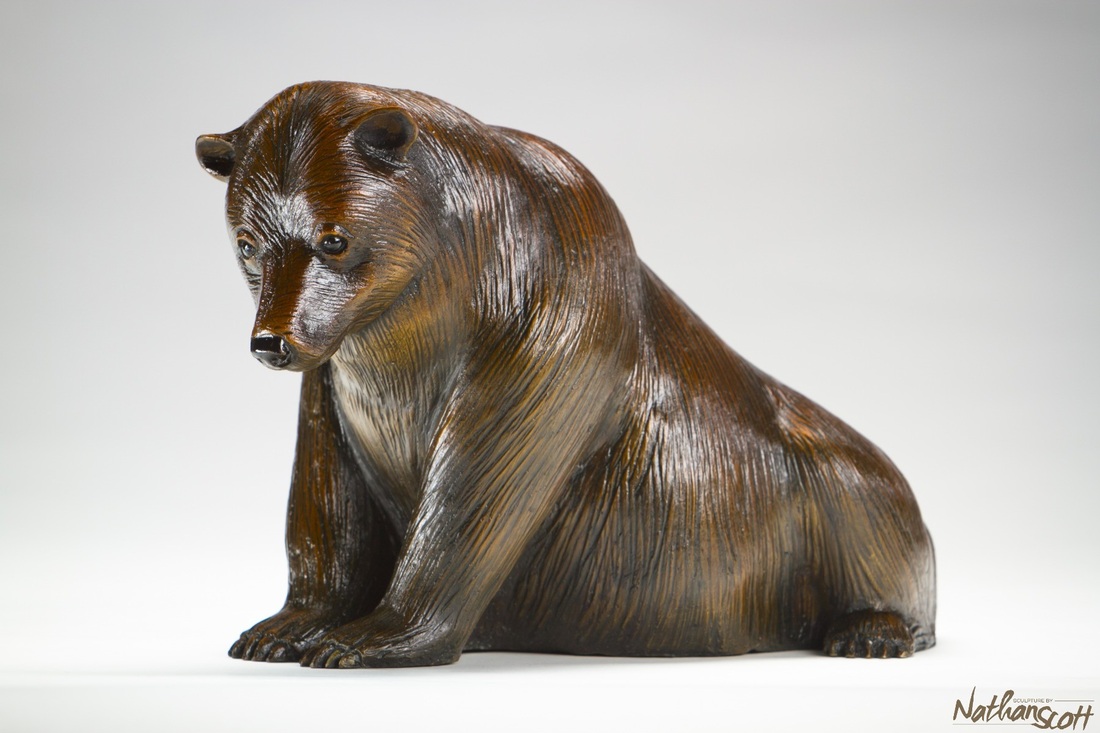 west coast wildlifelimited edition art sculpture springtime mama bear nathan scott