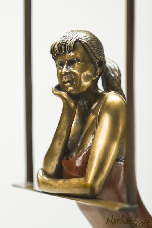 window woman limited edition gift bronze sculpure