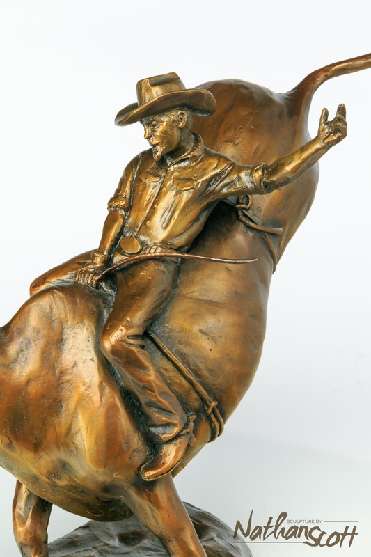 cost bull rider nathan scott bronze sculpture gift