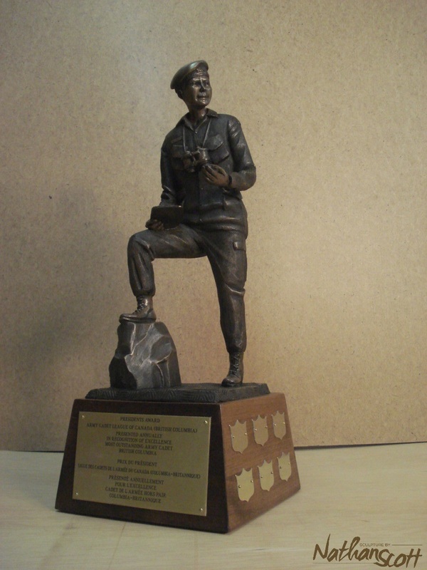 trophy bronze private commission make unique university award navy army marines create nathan scott sculptor