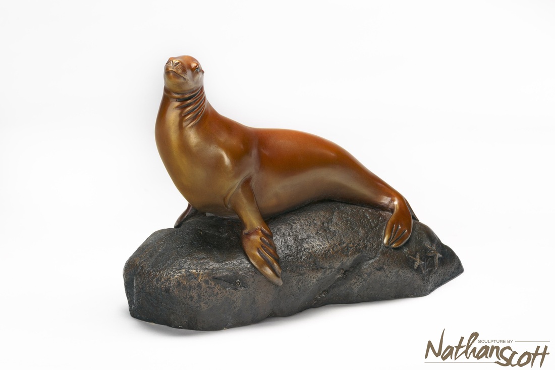 wildlife sea lion sculpture bronze art cost commission