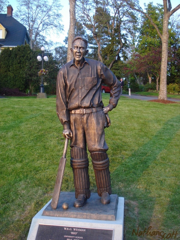 bronze sculpture wrg wenman st. michaels university 2009 statue cricket