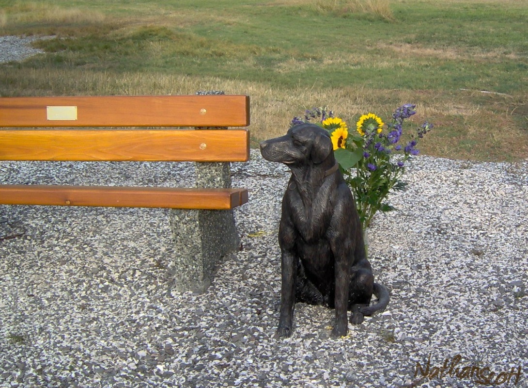 dog bronze sculpture make pet family statue garden piece nathan scott private commission art
