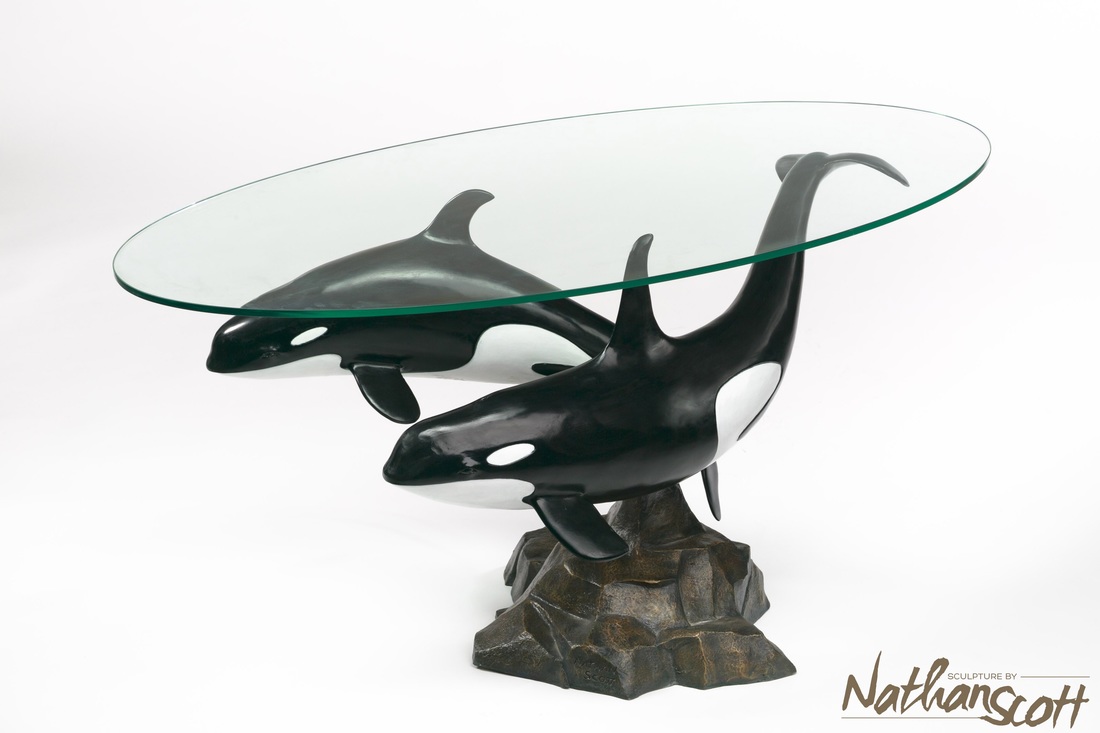 nathan scott table orca whale glass decor living room art design idea westcoast