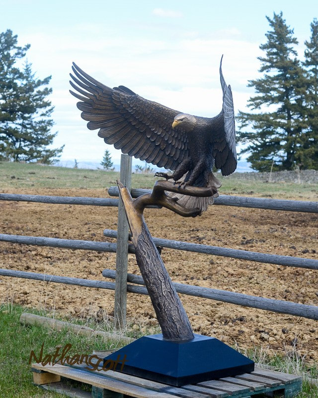 eagle bronze sculpture statue limited edition art piece